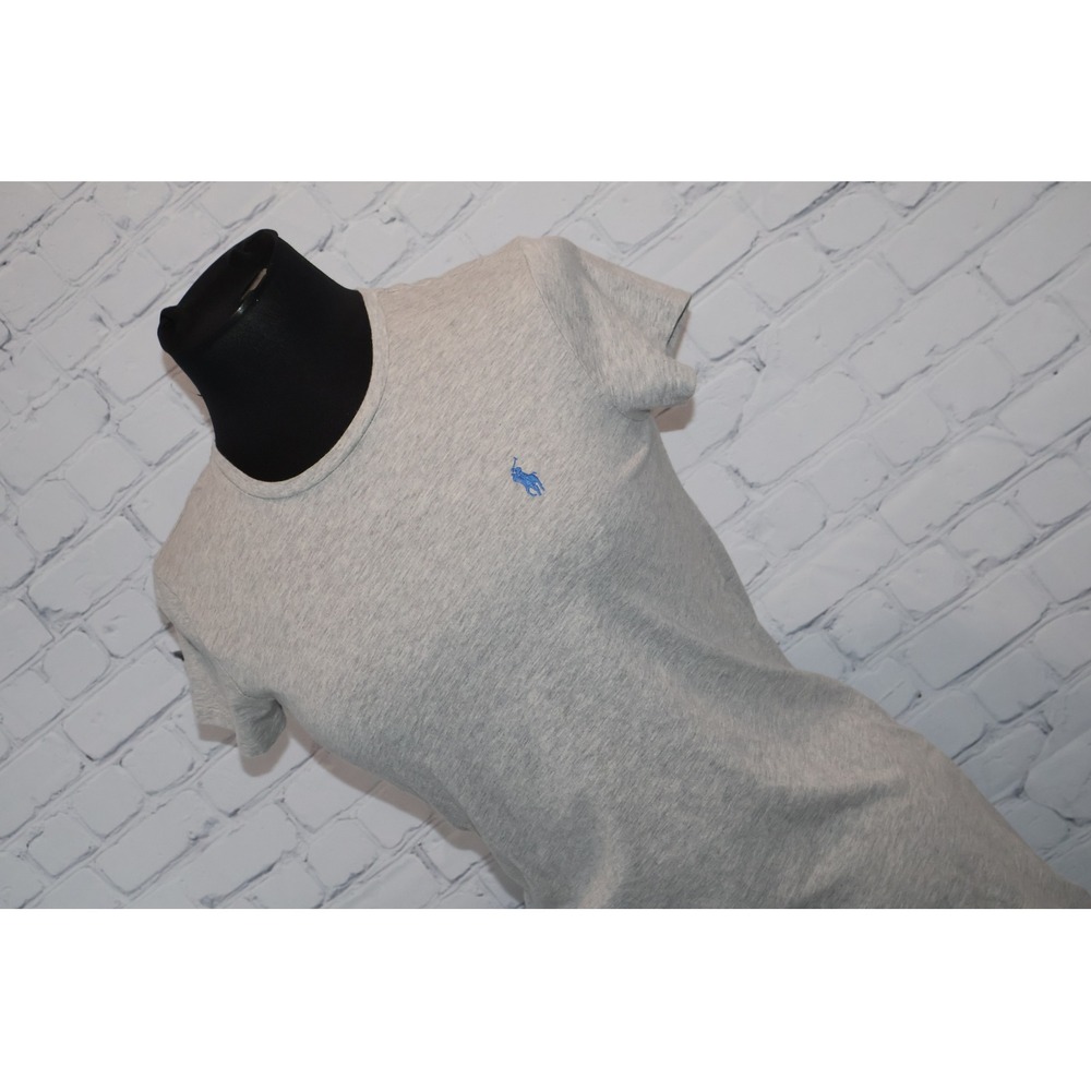 Polo Ralph Lauren T-Shirt Dress Womens Medium Gray Blue Pony Logo Mini